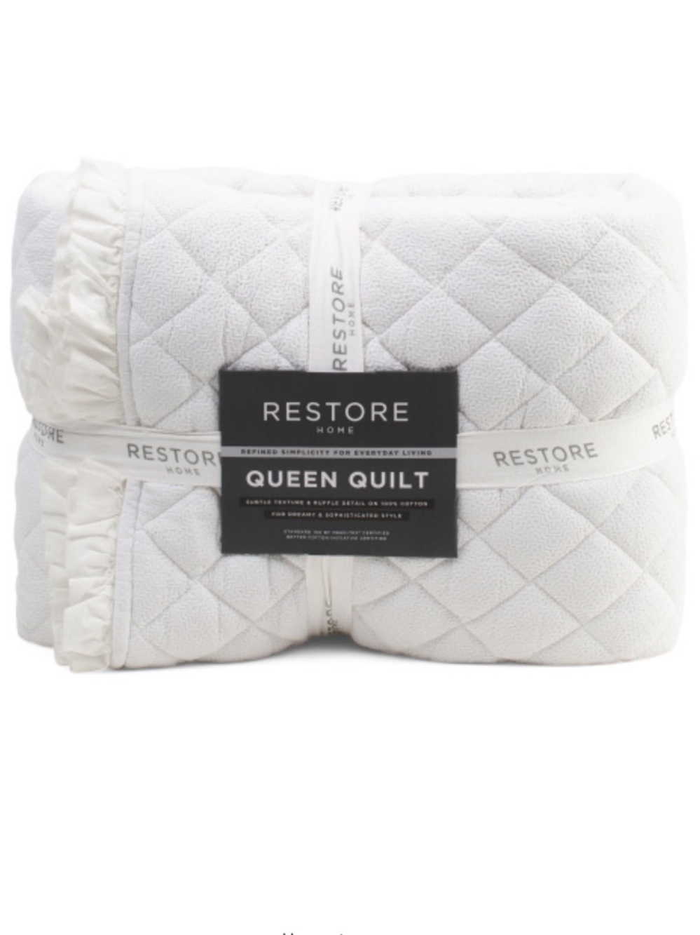 RESTORE HOME Quilt With Ruffle Trim